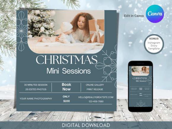 Download Christmas Mini Session Template Canva - Christmas mini session template Collection