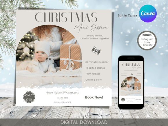 Download Christmas Mini Session Template Canva - Christmas mini session template Collection