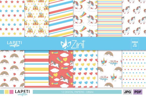 Download Unicorn Digital Paper Pack for Crafting - Pack Collection