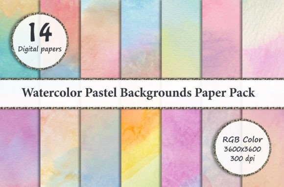 Download Watercolor Pastel Backgrounds Paper Pack - Pack Collection