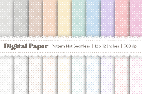 Download 20 Pastel Hearts Digital Paper Pack - Pack Collection