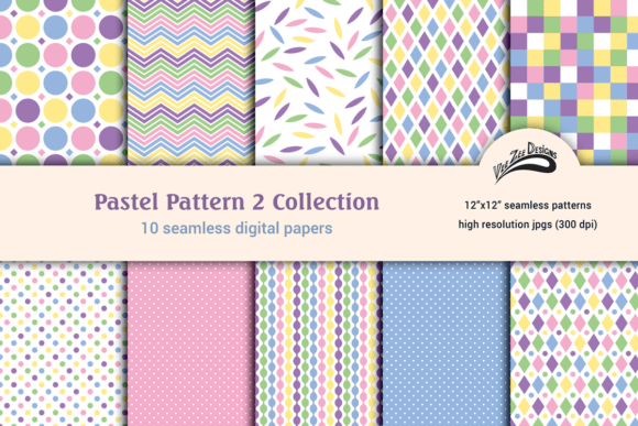 Download Pastel Digital Paper Pattern Bundle Pack - Pack Collection