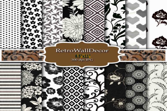 Download Black and White Digital Paper Pack 8.5 - Pack Collection