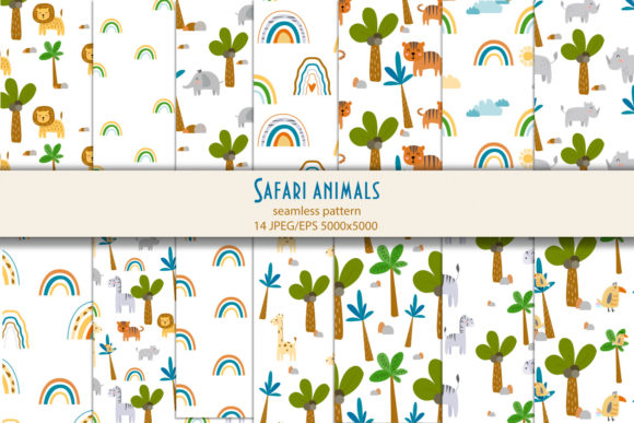 Download Safari Cute Animals Digital Paper Pack - Pack Collection