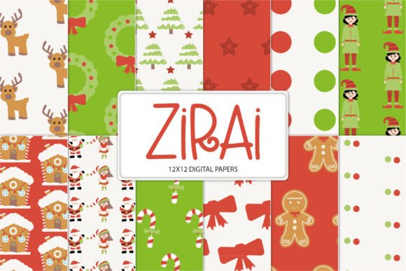 Download Cute Christmas Digital Paper Pack - Pack Collection