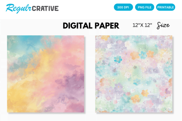 Download Rainbow Color Pastel Digital Paper Pack - Pack Collection