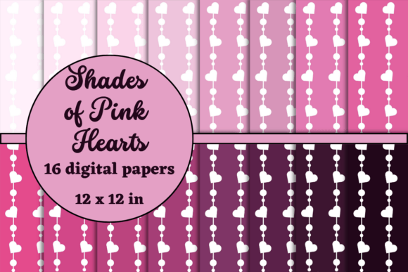 Download Shades of Pink Hearts Digital Paper - Hearts digital paper Collection